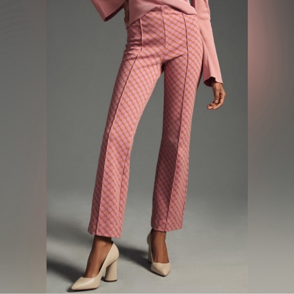 Maeve Pink Patterned Ankle Pants